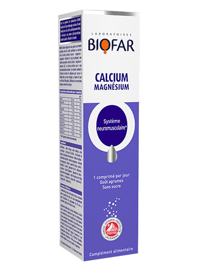 Biofar Vital Calcium Magnesium Effervescent Tablets, Citrus Flavor, Pack Of 20'S - Image 1