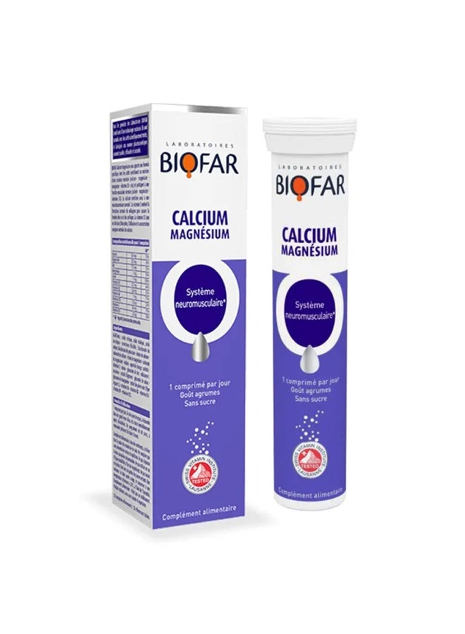 Biofar Vital Calcium Magnesium Effervescent Tablets, Citrus Flavor, Pack Of 20'S - Image 2