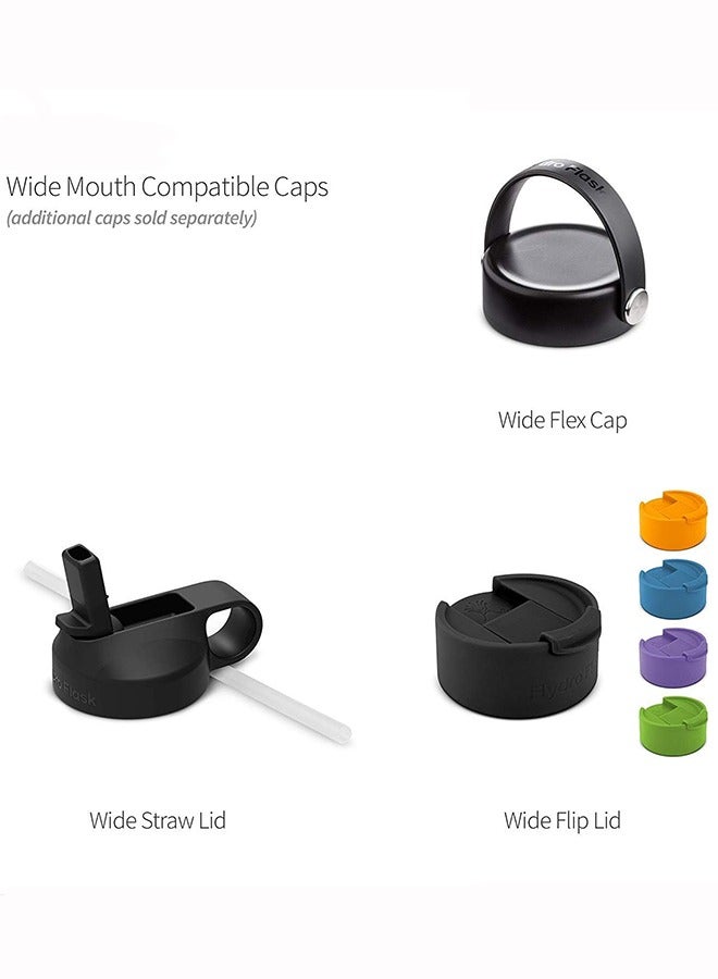 هايدرو فلاسك زجاجة ماء ستانلس ستيل قابلة لإعادة الاستخدام بسعة 32 أونصة مع غطاء قشة - معزولة بالفراغ، آمنة في غسالة الصحون، خالية من BPA، غير سامة - Image 5