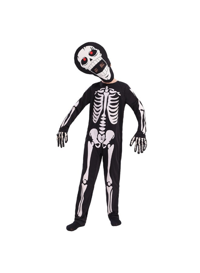 Kids' Premium Glow-in-the-Dark Skeleton Costume - Scary Halloween Party Cosplay Outfit - Image 1