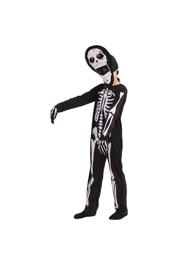 Kids' Premium Glow-in-the-Dark Skeleton Costume - Scary Halloween Party Cosplay Outfit - Image 3