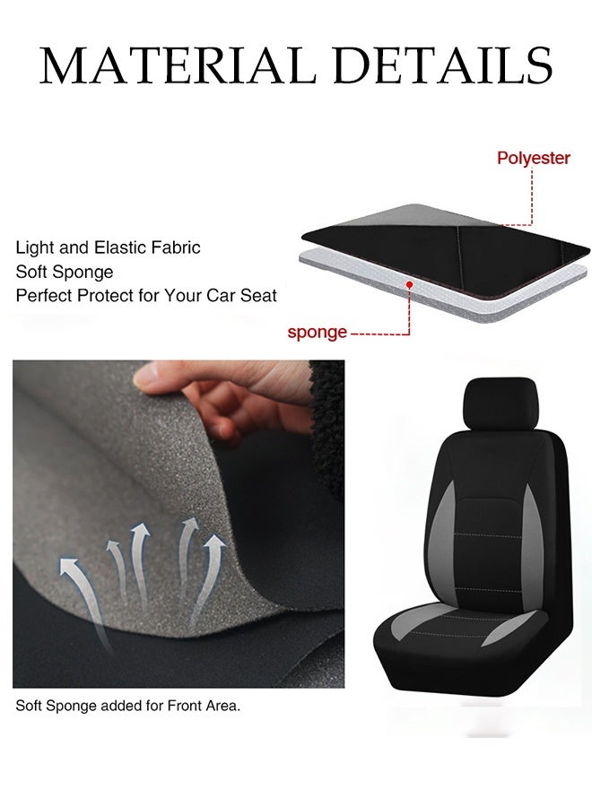 DUNISO 9 Pcs Car Seat Cover, Universal Fully Wrapped Seat Cushion, Five Seats Cloth Car Backrest Seat Cover, Wear Resistant And Anti Slip, Suitable For All Seasons, Suitable For Most Car Seats  - Image 5
