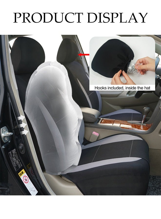 DUNISO 9 Pcs Car Seat Cover, Universal Fully Wrapped Seat Cushion, Five Seats Cloth Car Backrest Seat Cover, Wear Resistant And Anti Slip, Suitable For All Seasons, Suitable For Most Car Seats  - Image 4