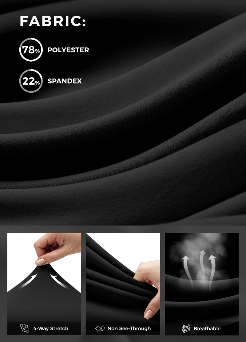 Willit Women's Yoga Capris Pants High Waist Leggings Crop Straight Leg Athletic Exercise Workout Capris 21" Black XL - Image 5