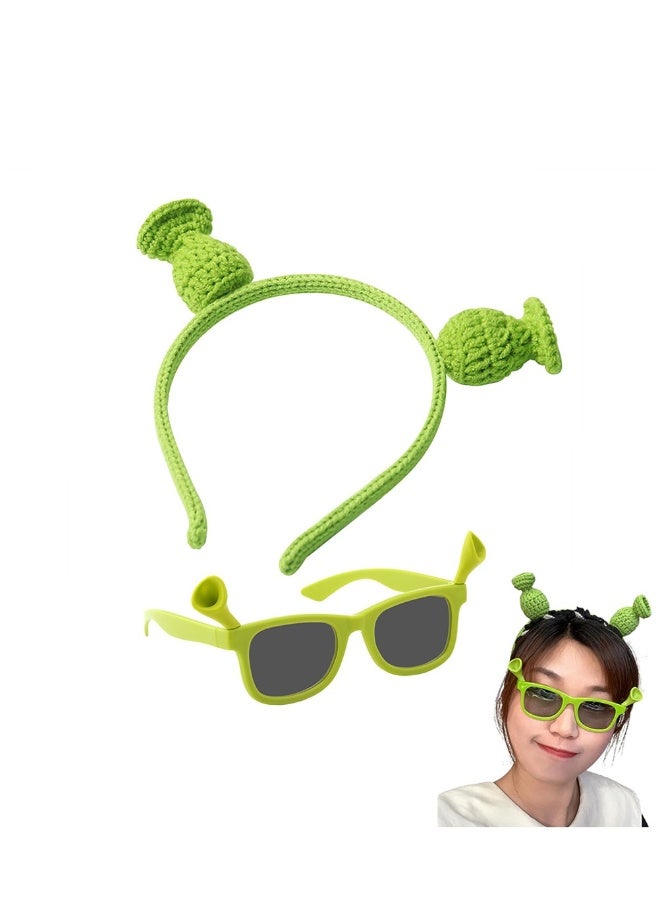 Cute Green Monster Headband with Ears Perfect for Shrek Cosplay Party Costume and Fun Gifts - Image 1
