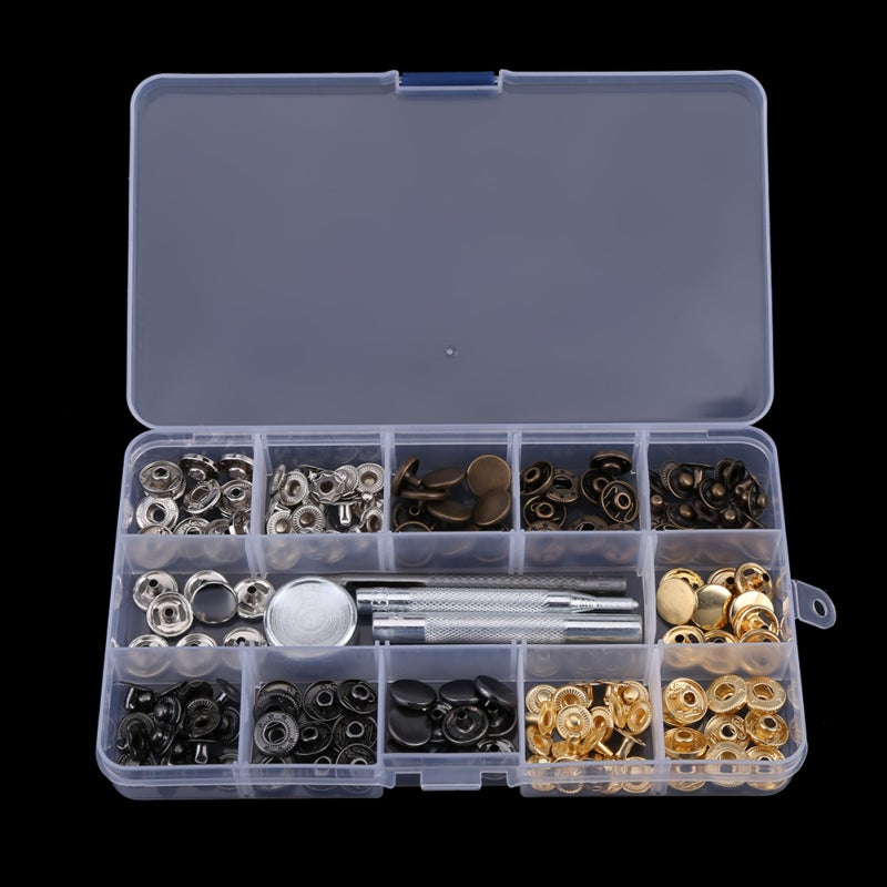 Press Stud Snap Button 12Mm Eco-friendly Brass Rust Resistant Thickened Fastener - High Hardness Comfort Grip Setting Tool for Home Clothing Use - Image 3