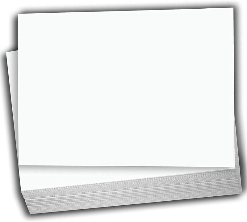 Hamilco White Cardstock Blank Index Flash Note & Post Cards - Flat 5 X 7" Thick Paper 65 lb Card Stock for Printer - 100 Pack - Image 1