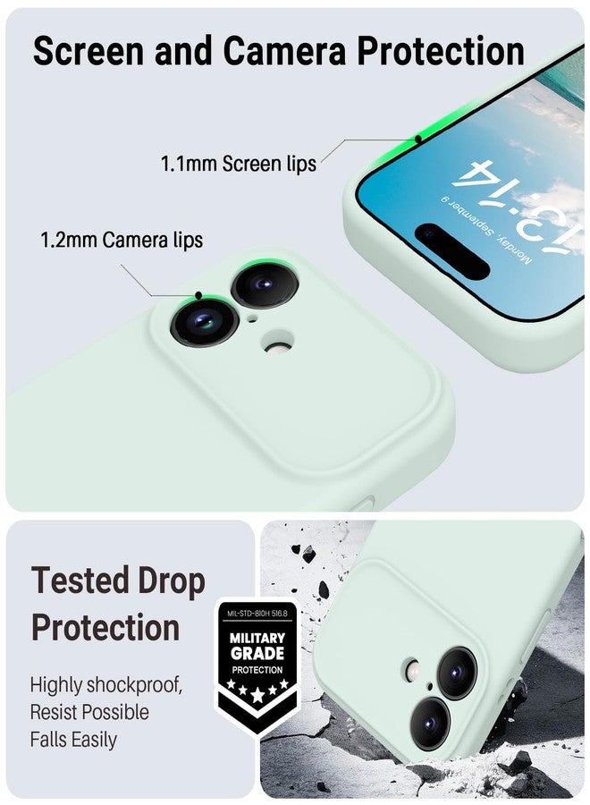 OTOFLY Magnetic for iPhone 17 Case,Compatible with Magsafe,Classic Liquid Silicone Mobile Phone Case,Integrated Camera Control Button,Anti-Scratch Microfiber Lining,Mint Green - Image 5