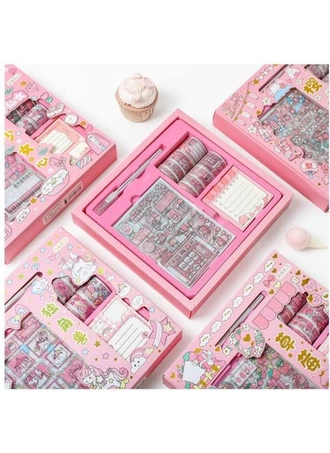 Cute Unicorn Washi Tape Set 8 Rolls 10 Stickers 1 Notepad 1 Cutting tool Decorative Masking Tapes for Arts DIY Crafts Journals Planners Scrapbook Wrapping Multicolor Design 1 2024