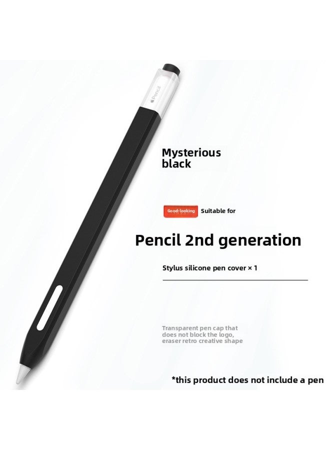 Explosions Applicable To For Apple For Apple Pencil Second Generation Protective Cover Silicone Transparent Pen Cover Pencil2 Generation-Color:Mysterious Black Jelly Series-Applicable Model:For Apple Pencil Pro/second Generation Universal