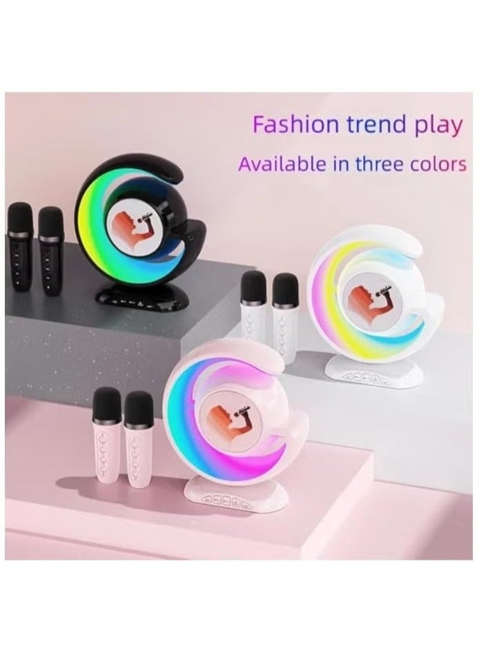 Portable Mini Karaoke Machine with Bluetooth Speaker and Two Wireless Microphones – Fun Singing System for Kids and Adults, Rechargeable, Compact Design, Ideal for Parties, Home, and Travel - Image 3