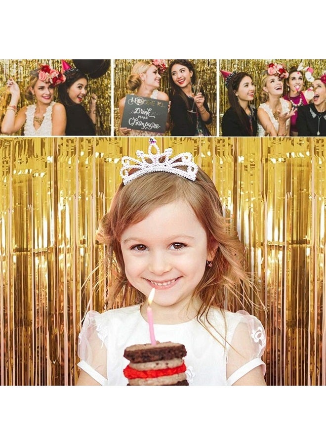Twinkle Star 2 Pack Photo Booth Backdrop Metallic Tinsel Foil Fringe Curtains Environmental Background for Birthday Wedding Party Christmas Decorations (Gold) - Image 2