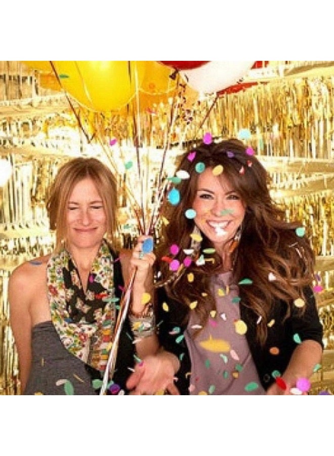 Twinkle Star 2 Pack Photo Booth Backdrop Metallic Tinsel Foil Fringe Curtains Environmental Background for Birthday Wedding Party Christmas Decorations (Gold) - Image 4