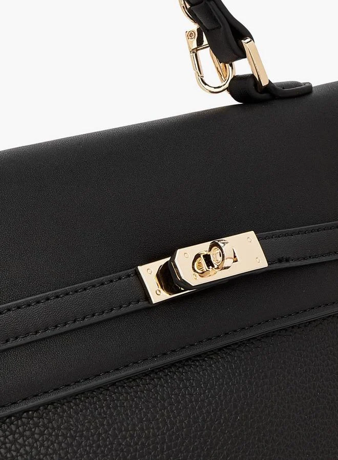 Celeste BLACK Solid Backpack With Twist Lock Closure for Women | Best Price UAE