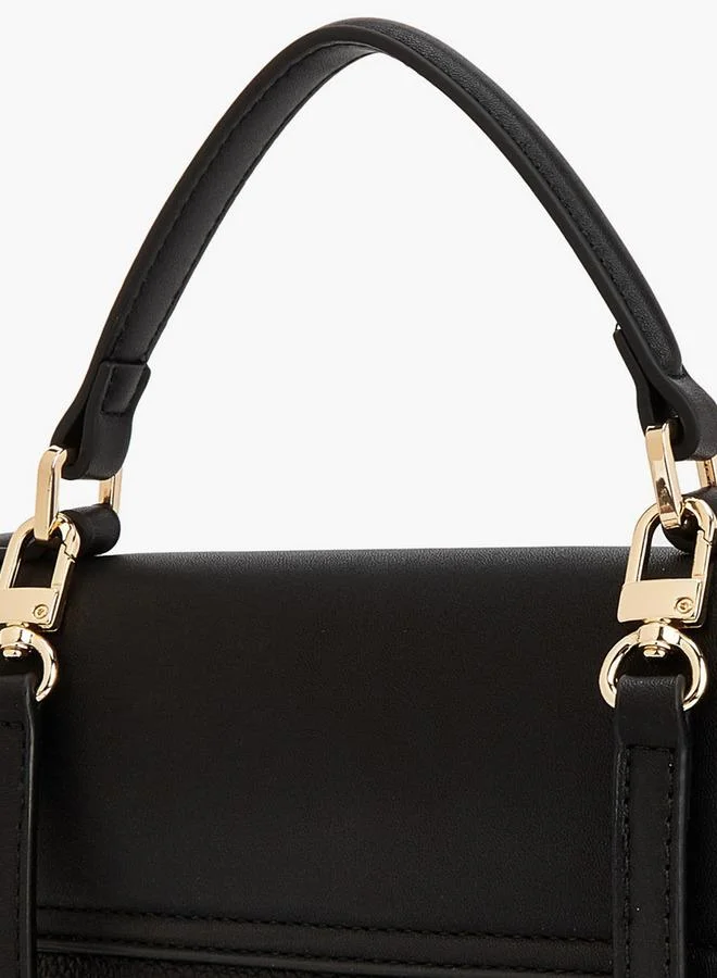 Celeste BLACK Solid Backpack With Twist Lock Closure for Women | Best Price UAE