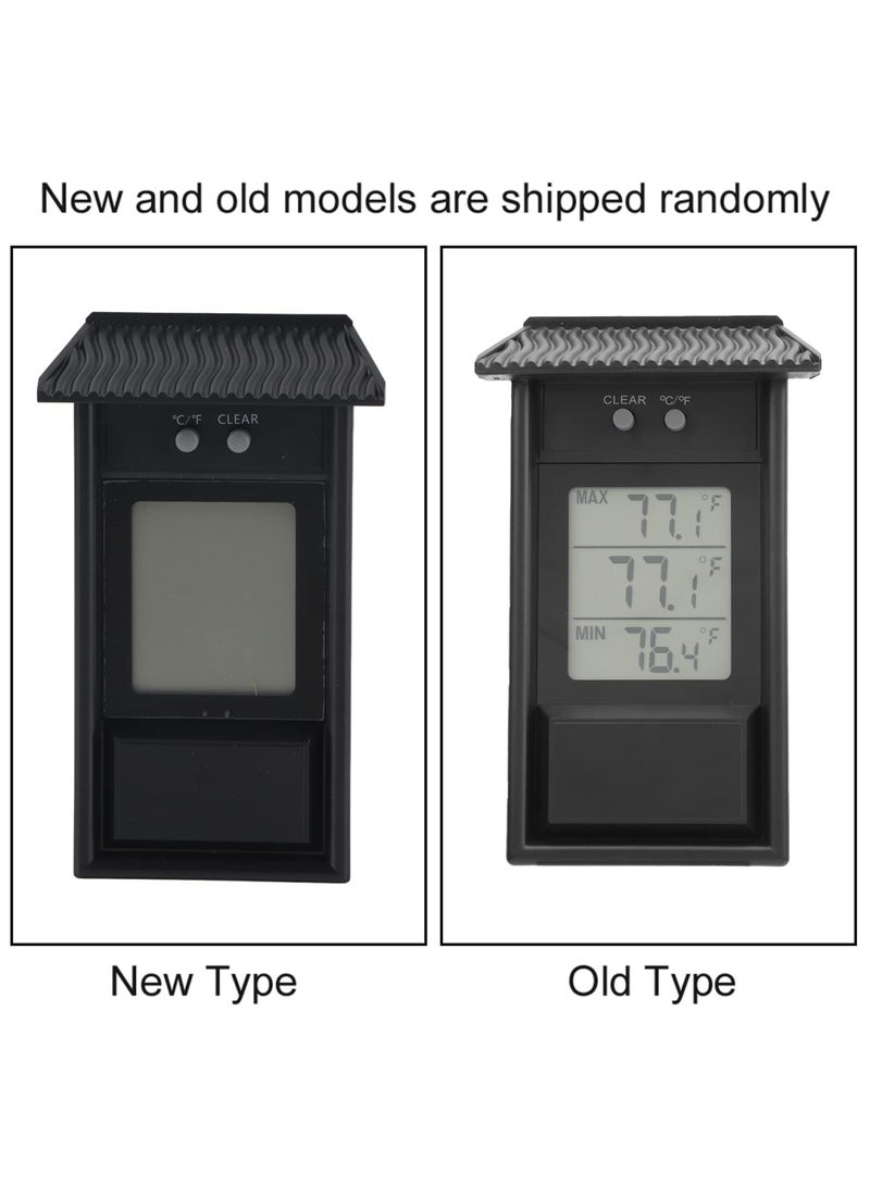 Digital Greenhouse Thermometer with Hook up, ℃/℉ Display, Maximum and Minimum Temperature Monitoring with memory function, for Garden Greenhouse Indoor Room Home, Refrigerator, Greenhouse, Black - Image 2