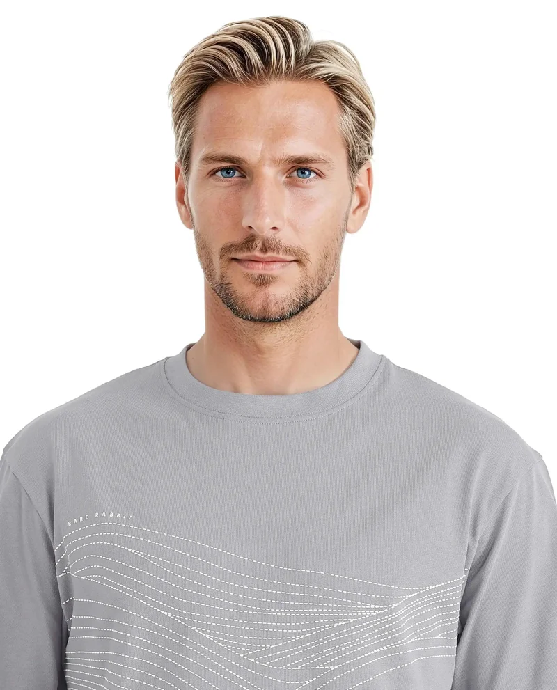 Rare Rabbit Men's Graphic Print Qlo Fit T-Shirt