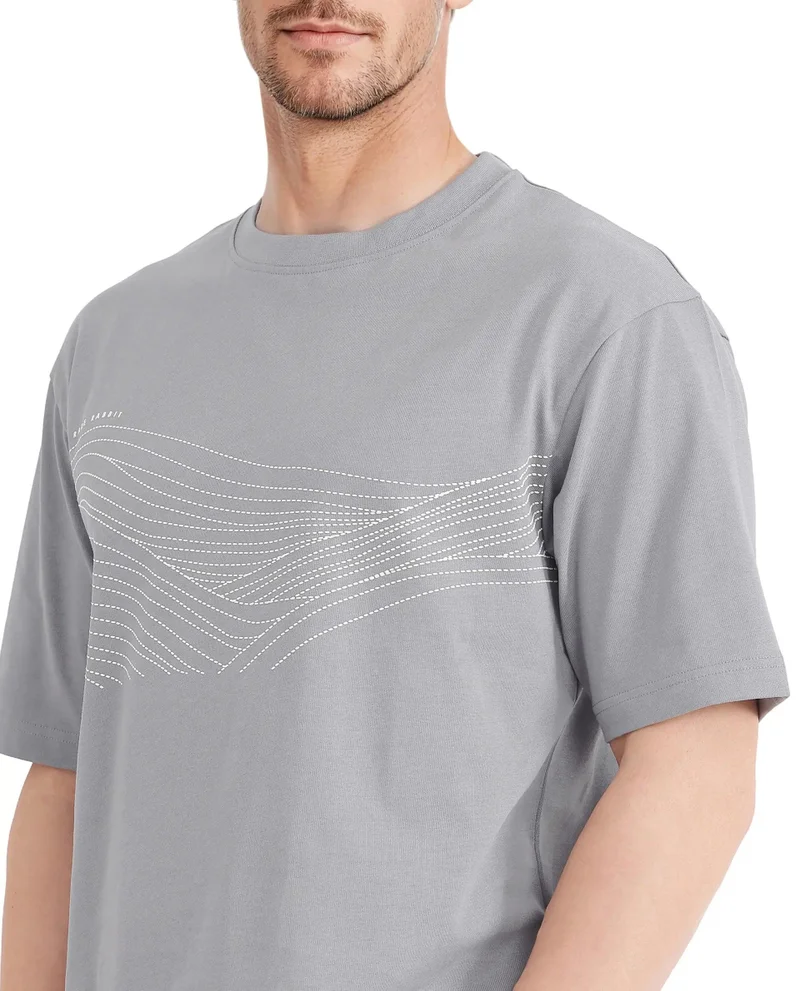 Rare Rabbit Men's Graphic Print Qlo Fit T-Shirt