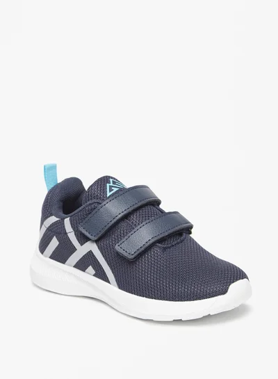 أوكلان Logo Print Low Ankle Sneakers with Hook and Loop Closure