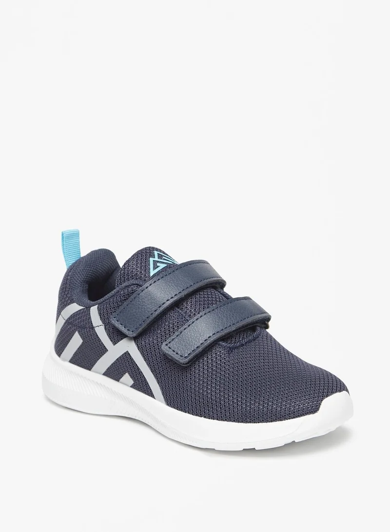 أوكلان Logo Print Low Ankle Sneakers with Hook and Loop Closure