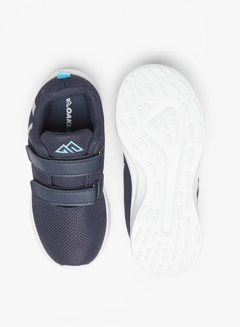 أوكلان Logo Print Low Ankle Sneakers with Hook and Loop Closure