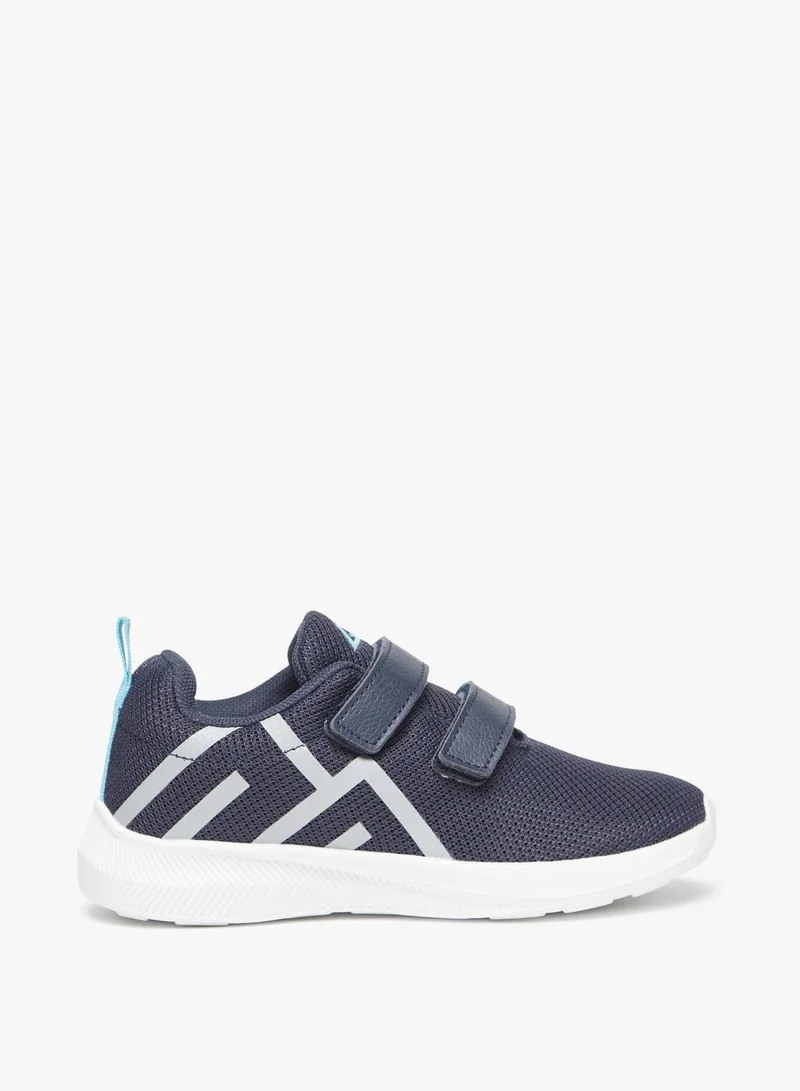 أوكلان Logo Print Low Ankle Sneakers with Hook and Loop Closure