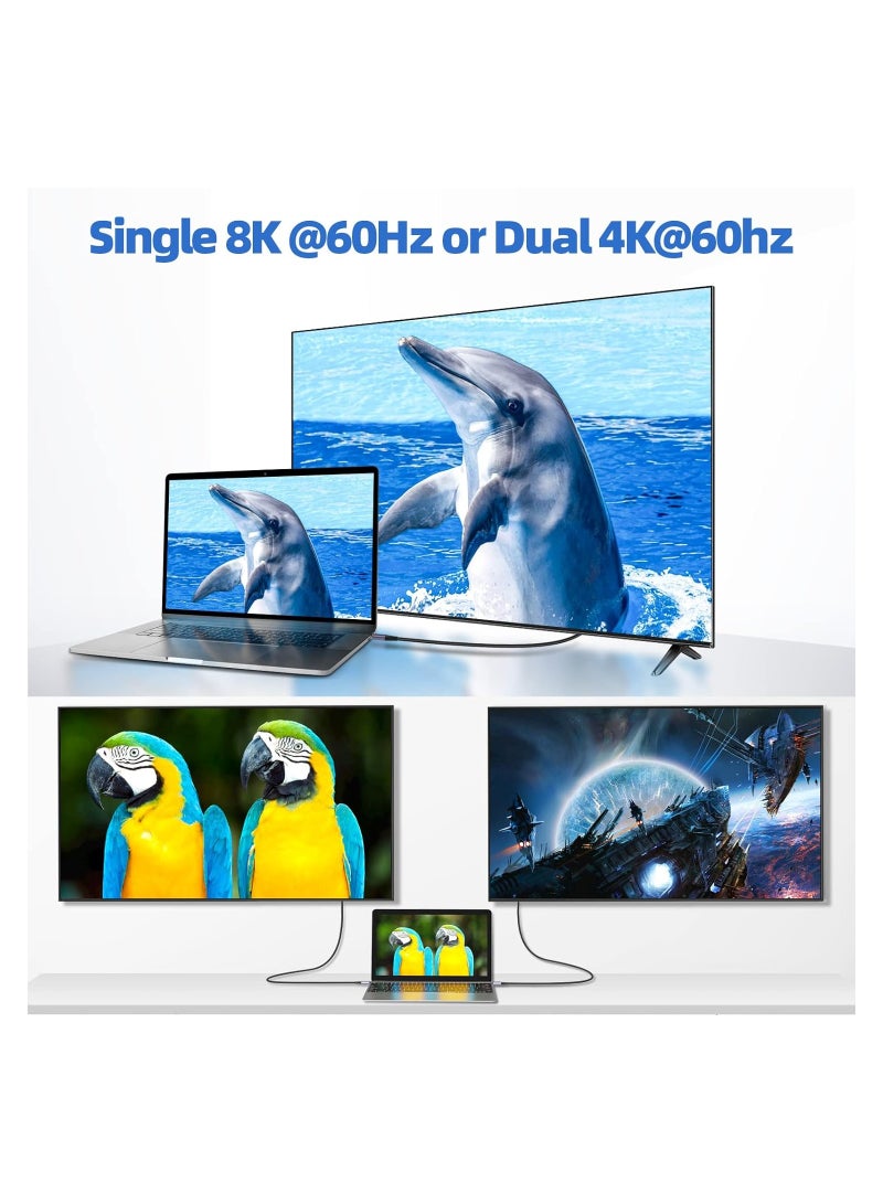 كابل شحن مغناطيسي USB C إلى USB C بقوة 100 واط، 24 دبابيس PD شحن سريع USB 4 20 جيجابت في الثانية نقل بيانات 8K@60Hz فيديو، كابل شاحن مغناطيسي للشحن السريع لجهاز MacBook Pro/Air والمزيد من هواتف Type C (6.5 قدم)
