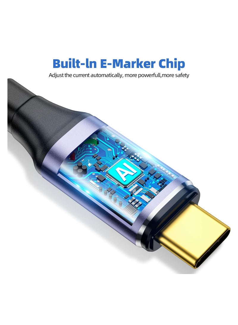 كابل شحن مغناطيسي USB C إلى USB C بقوة 100 واط، 24 دبابيس PD شحن سريع USB 4 20 جيجابت في الثانية نقل بيانات 8K@60Hz فيديو، كابل شاحن مغناطيسي للشحن السريع لجهاز MacBook Pro/Air والمزيد من هواتف Type C (6.5 قدم)