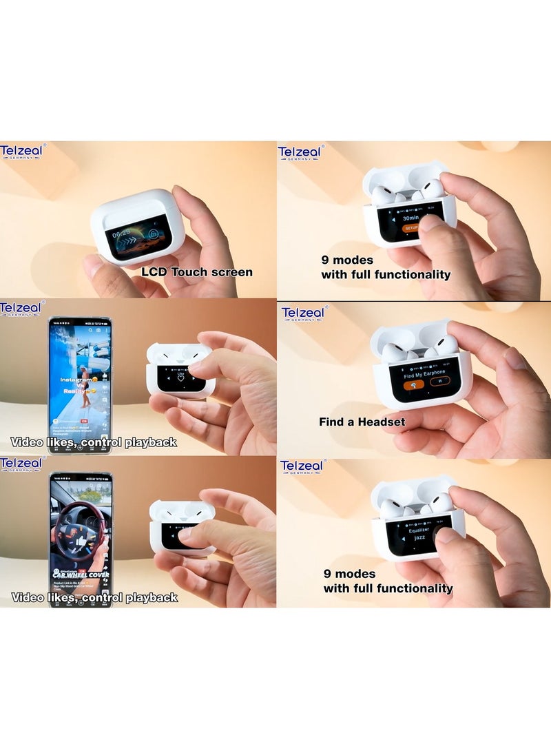 Telzeal - Telzeal Germany DS 86 Bluetooth Wireless Earphone with Touch Display for Android IOS Mobiles and tablets - Image 1