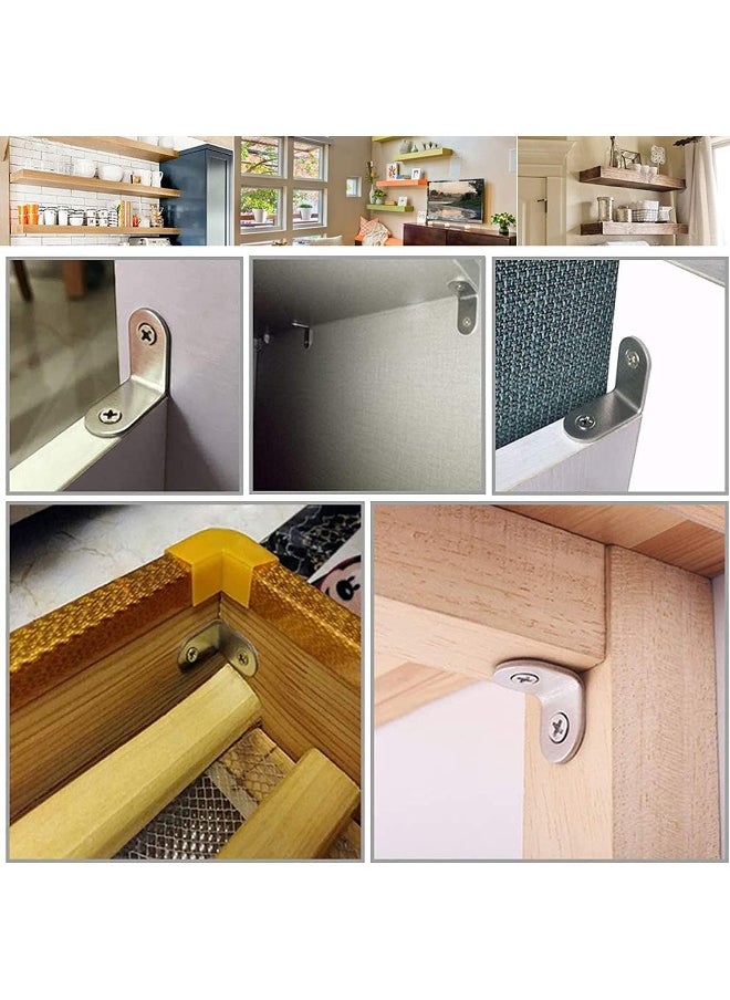 Rubik Corner Brace L Shaped Bracket, 8pcs Stainless Steel Corner Code Decorative Joint Right Angle Bracket for Shelf Supports Fixing Wood Furniture Chair Table Cabinet Bed with Screws (25x25x15mm)  - Image 5