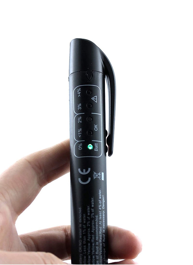 Generic - Brake Fluid Test Pen, Car Brake Fluid Inspection Tool Replacement Test Pen Test DOT3 DOT4 DOT5.1 ENV4 ENV6 Brake Fluid with 5 LED Indicator Hydraulic Oil and Water Analyzer Automatic Diagnostic Tester - Image 1
