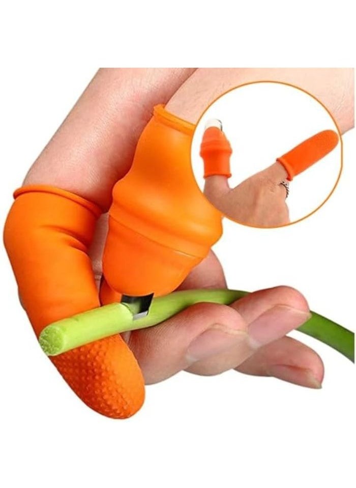 Generic Silicone Thumb Knife Plant Harvester Finger Knife Picking Knife Gardening Tools Vegetable Gardening Tools Good Help in Kitchen (6pcs: 1 x Thumb Cap with Cutter + 5 x Finger Cap)  - Image 1