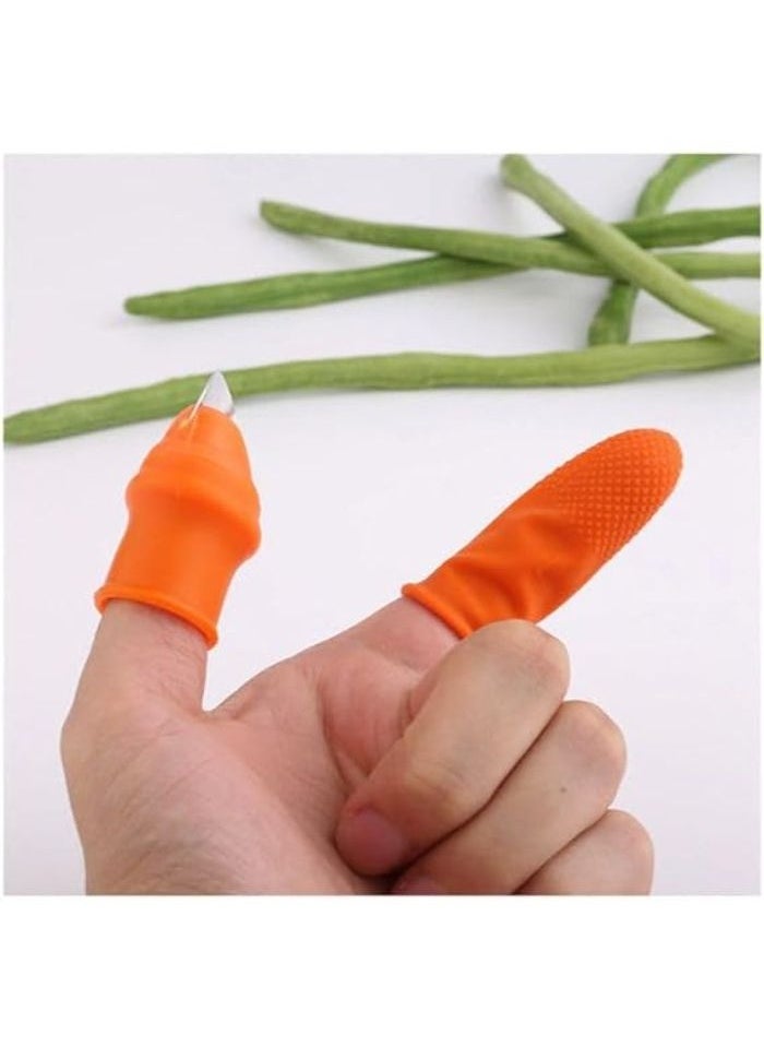 Generic Silicone Thumb Knife Plant Harvester Finger Knife Picking Knife Gardening Tools Vegetable Gardening Tools Good Help in Kitchen (6pcs: 1 x Thumb Cap with Cutter + 5 x Finger Cap)  - Image 4