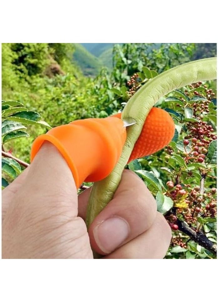 Generic Silicone Thumb Knife Plant Harvester Finger Knife Picking Knife Gardening Tools Vegetable Gardening Tools Good Help in Kitchen (6pcs: 1 x Thumb Cap with Cutter + 5 x Finger Cap)  - Image 3