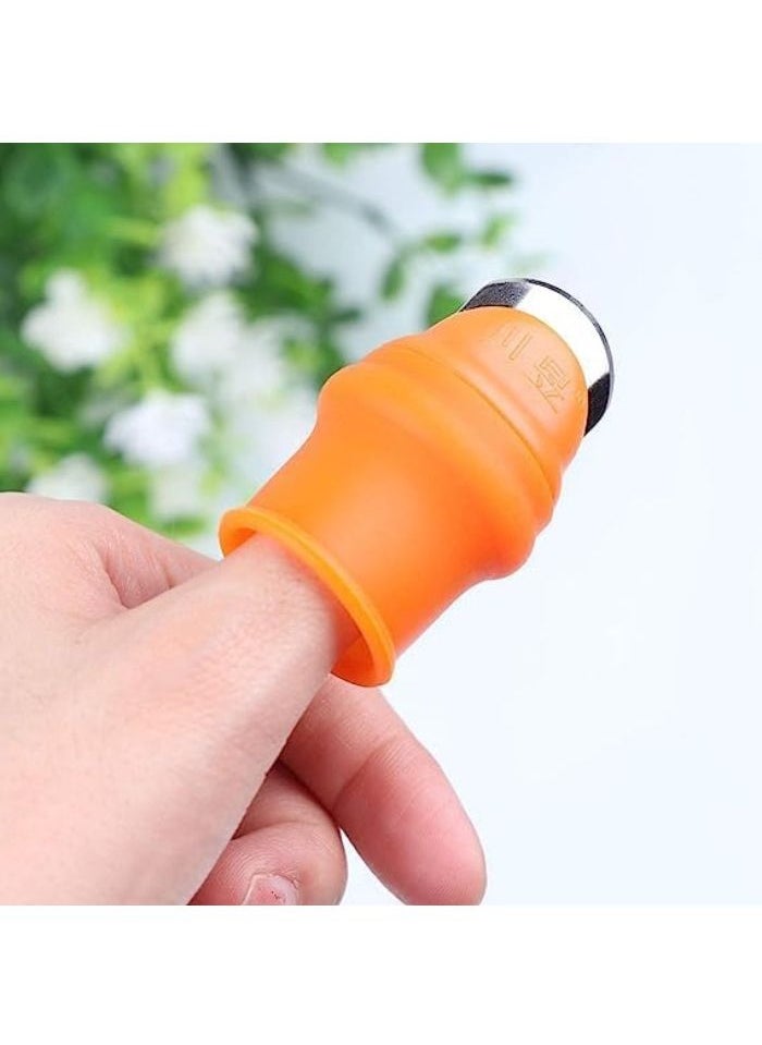 Generic Silicone Thumb Knife Plant Harvester Finger Knife Picking Knife Gardening Tools Vegetable Gardening Tools Good Help in Kitchen (6pcs: 1 x Thumb Cap with Cutter + 5 x Finger Cap)  - Image 5
