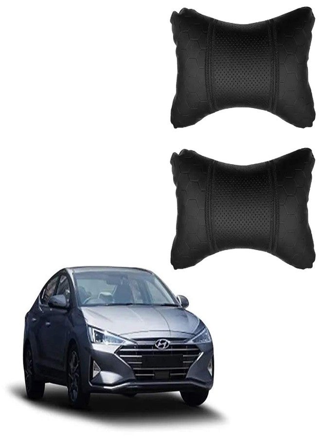 Adroitz Black Universal Neck Rest Pillow Faux Leather Material in Football Design for All Cars_470 - Image 1