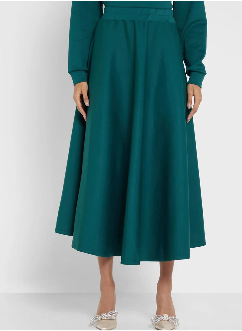 Benin by modanisa High Neck Top And High Waist Skirt Set