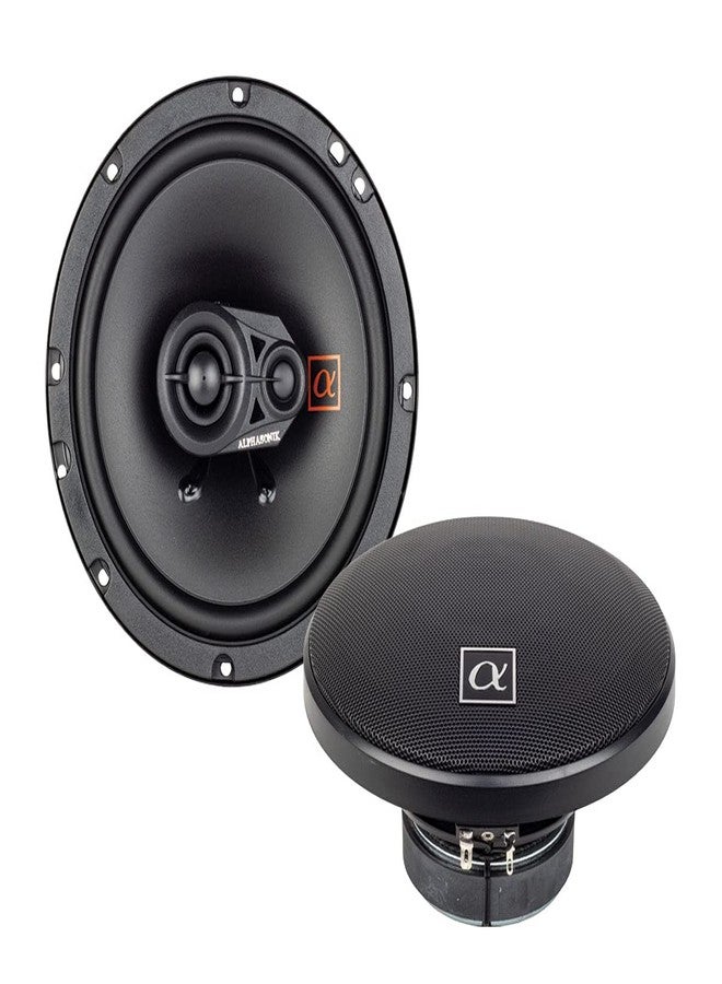 Alphasonik 1 Pair of NS653 Neuron Series 6.5" (300 Watts Max for The Pair) 150 Watts Max Per Speaker 3-Way Full-Range Car Audio Speaker with PEI Dome Tweeter Polypropylene Cone Grilles Included - Image 1