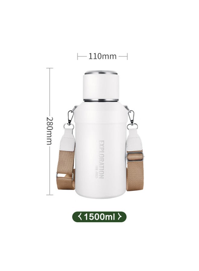 Asd Insulated Bottle, 316 Stainless Steel, 1.5l Thermos, Car Cup, Outdoor Travel Bottle, Hot Water Bottle, White - Image 1