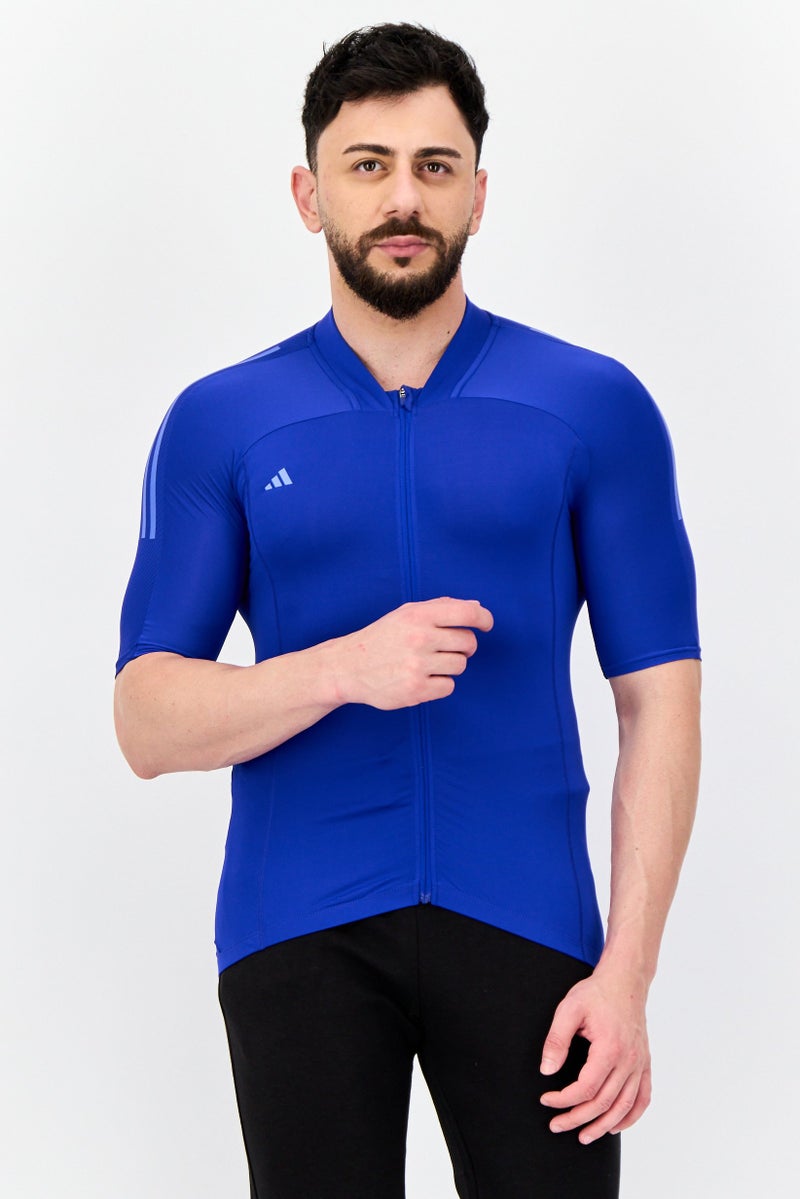 Adidas Men Sportwear Fit Short Sleeve Training T-Shirt, Blue - Image 1