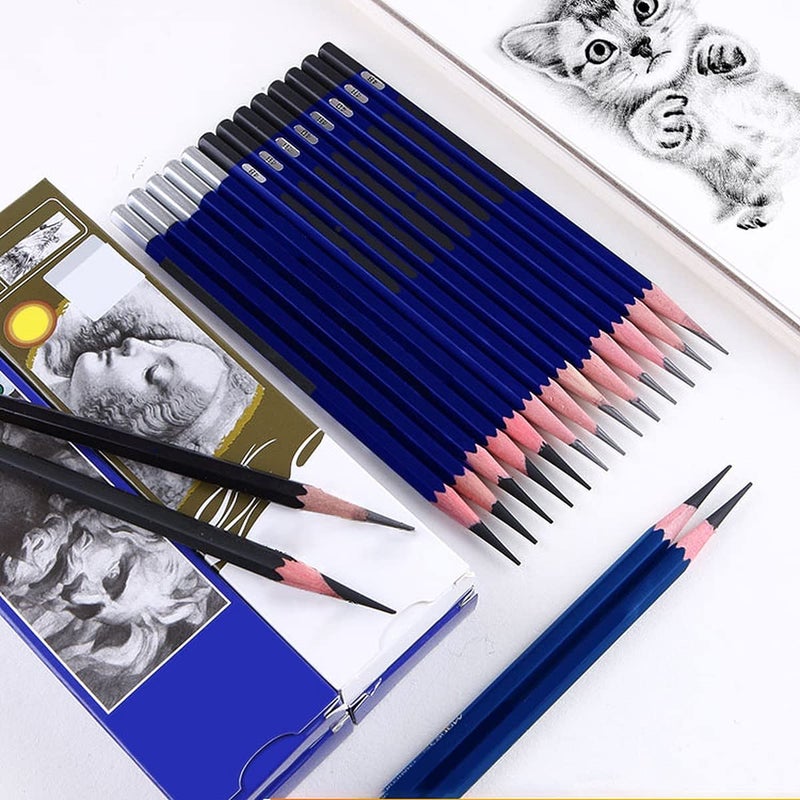 wolpin Drawing Pencils Graphite Pencil for Fineart Artists Pack of 12 Sketch Pencils HB B 2B 4B 6B 8B Fine Art Drawing Pencils for Artists Sketching - Image 1