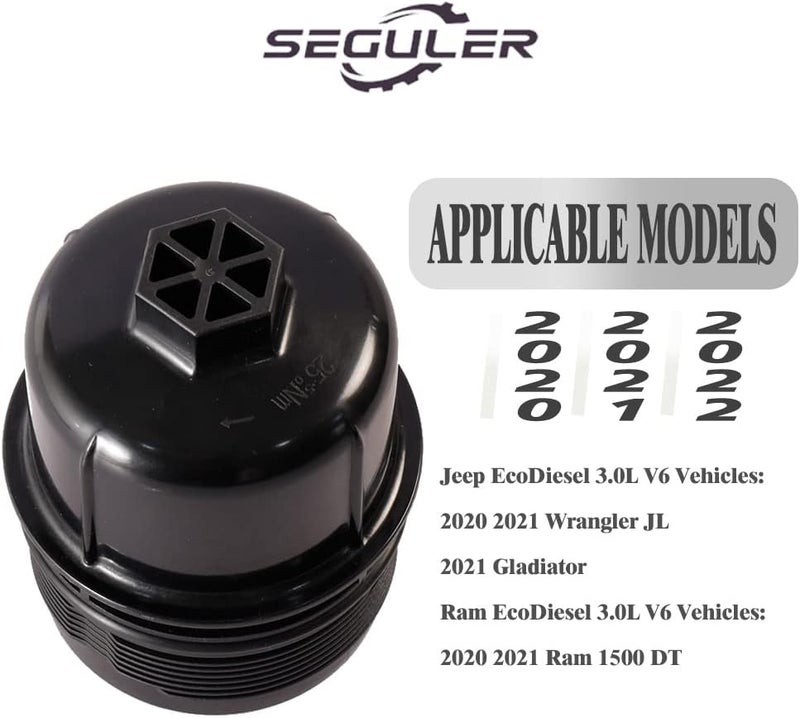 SEGULER 68507598AA Ecodiesel Engine Oil Filter Replacement for Jeep Wrangler JL, Gladiator, Ram 1500 DT - Image 4