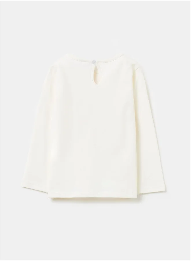 Ovs Long-sleeved T-shirt with diamantÃ©s and print