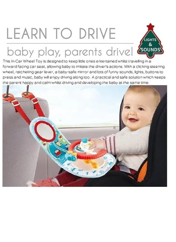 Generic TOYS-EGYPT Baby Car Seat Toys with Mirror Steering Wheel with Lights, Music and Driving Sounds, Interactive Driving Toy for Toddlers Develops Fine Motor Skills and Imagination  - Image 5