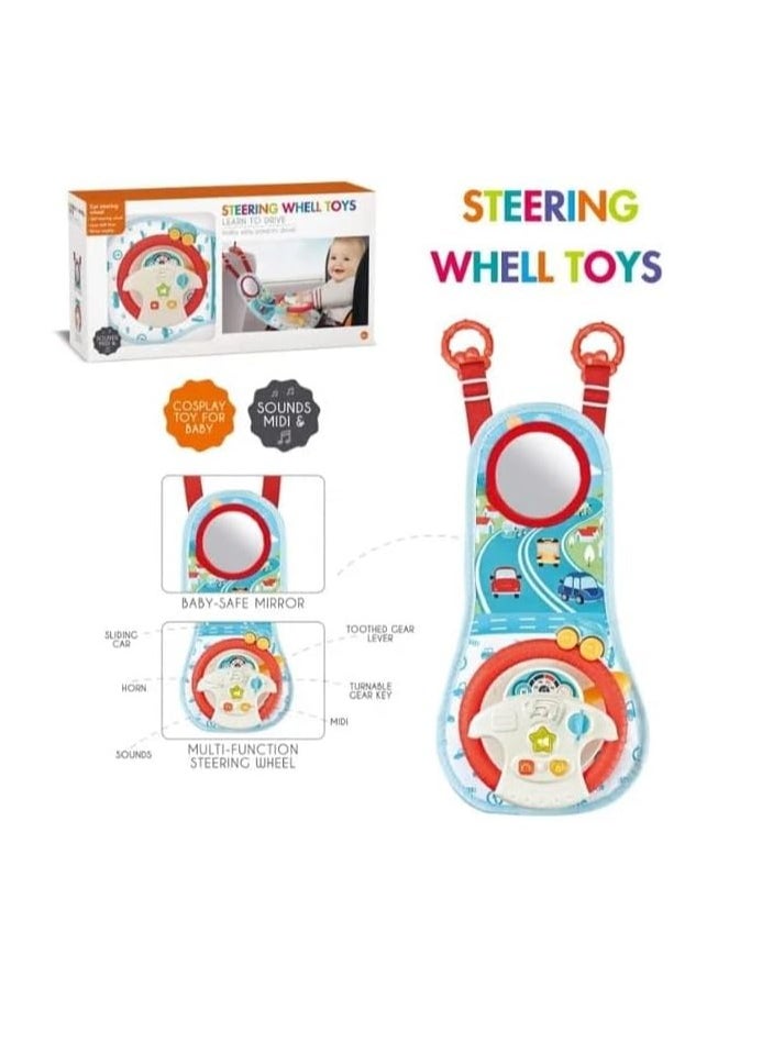 Generic TOYS-EGYPT Baby Car Seat Toys with Mirror Steering Wheel with Lights, Music and Driving Sounds, Interactive Driving Toy for Toddlers Develops Fine Motor Skills and Imagination  - Image 4
