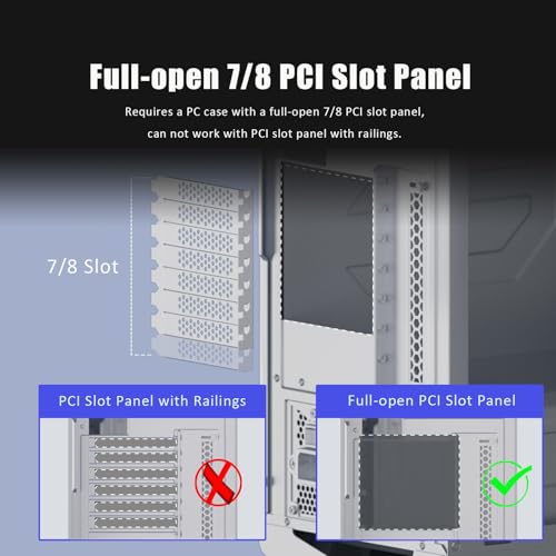 GLOTRENDS PCIe 4.0 2-Slot GPU Vertical Mount Bracket, Fully Open 7-Slot PCIe/PCI Bracket Panel for Installation - Image 4