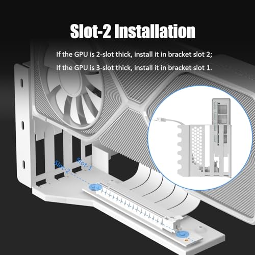 GLOTRENDS PCIe 4.0 2-Slot GPU Vertical Mount Bracket, Fully Open 7-Slot PCIe/PCI Bracket Panel for Installation - Image 5