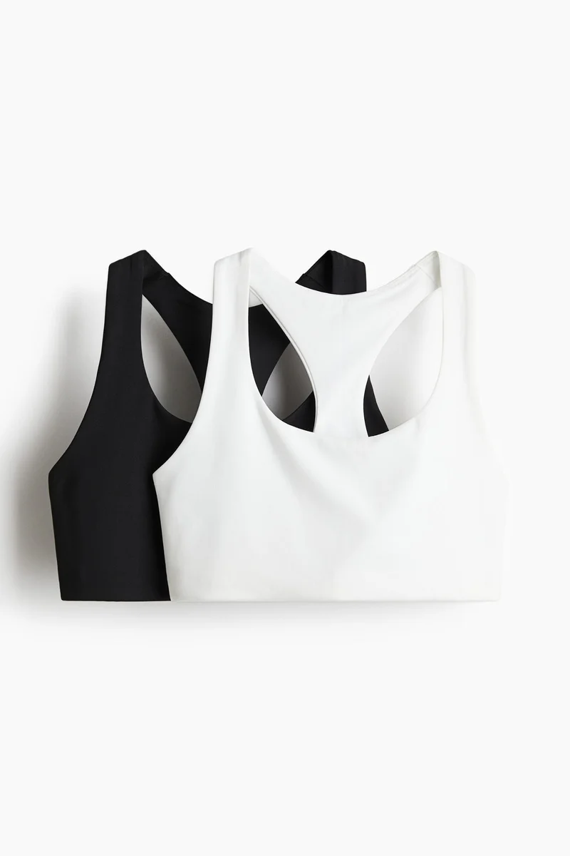 اتش اند ام حمالة صدر رياضية بدعم متوسط - عبوة قطعتين