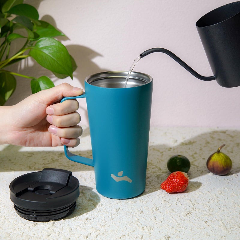 Konokyo Insulated Tumbler with Handle and Straw, 22 OZ Travel Coffee Mug Stainless Steel Cup Metal Water Bottle,Blue - Image 5