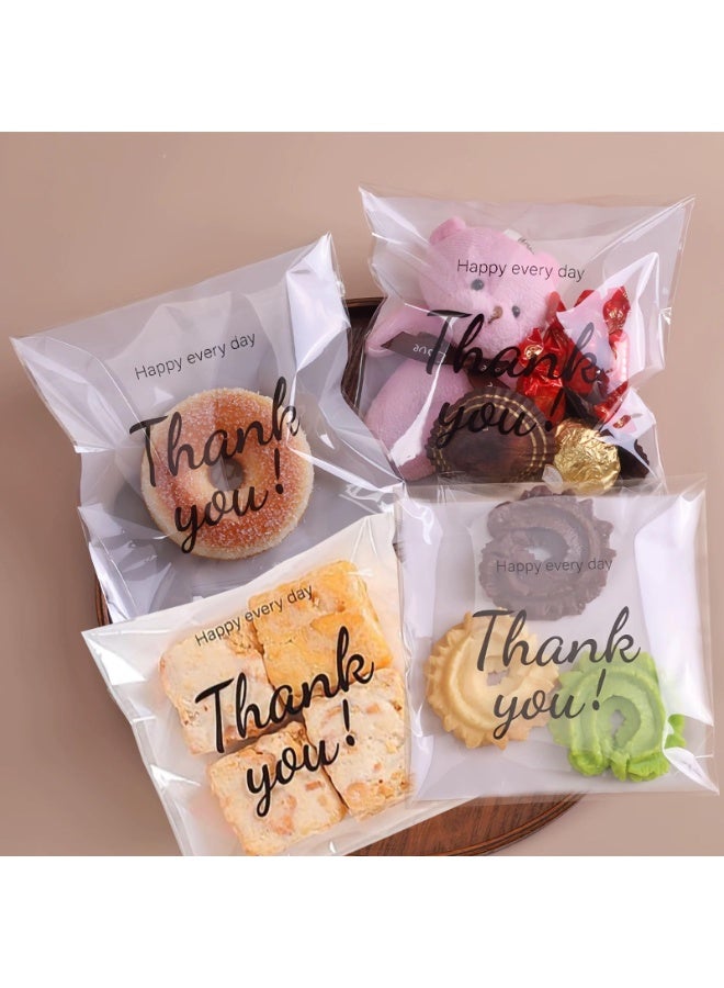 أوشيما 200PCS الذاتية اللاصقة شكرا لك أكياس الكعك، ختم ذاتي أكياس السيلوفان، حقيبة سيلوفان قابلة للغلق، أكياس علاج فردية للتغليف، الحزب المفضلة، الخبز البيع، الهدايا - Image 4